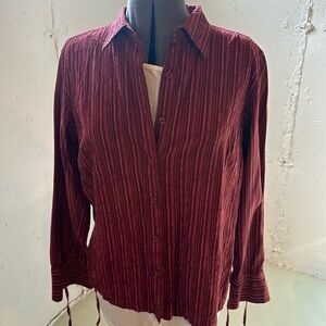 Columbia sportswear company button down shirt striped embroidered front design